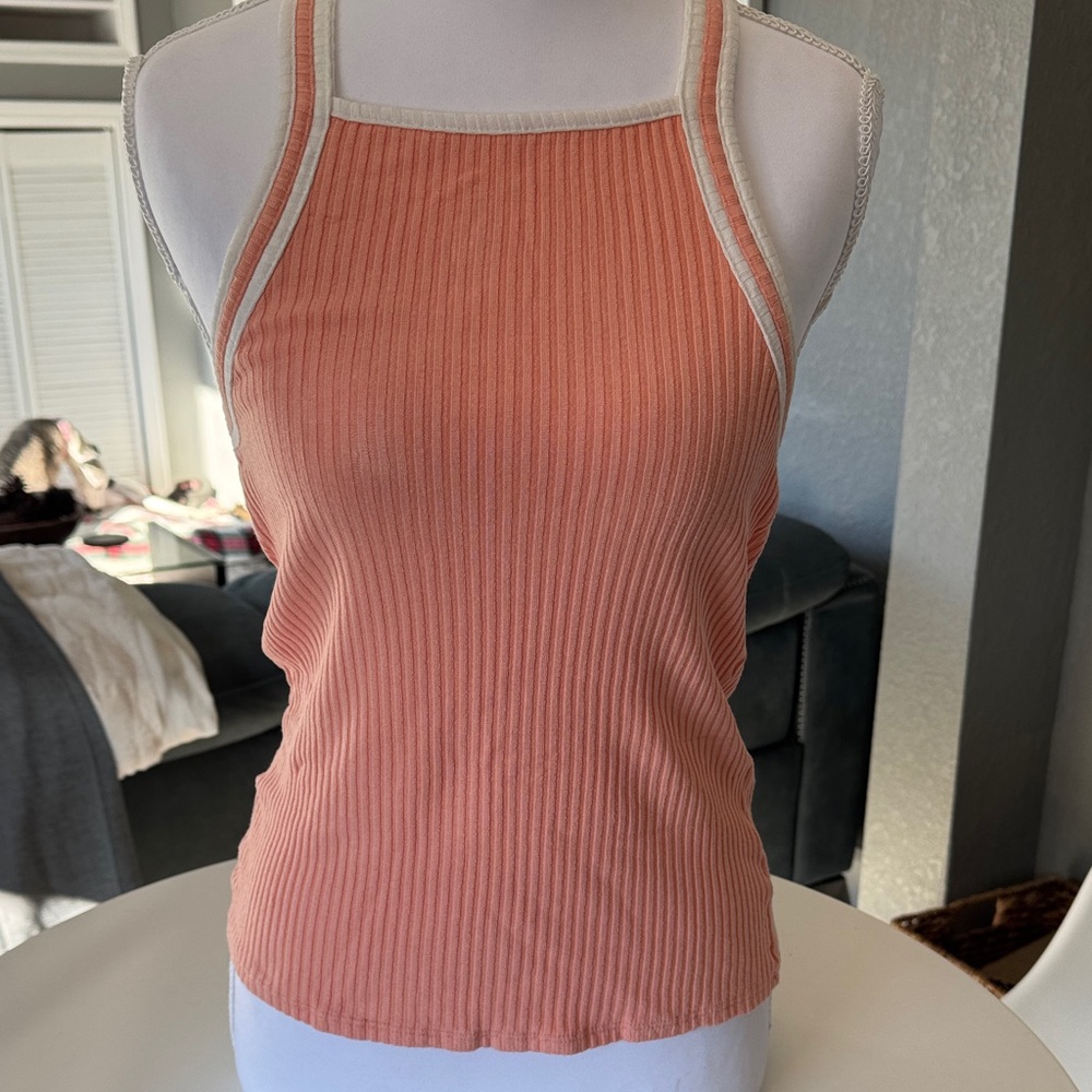 Peach Ribbed Carbon Copy for Anthropologie Tank Top